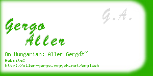 gergo aller business card